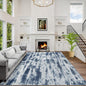 10x14 Area Rugs for Living Room: Washable Abstract Blue Grey Badroom Carpet | by GENTDRIZZ