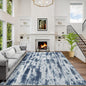 4x6 Area Rugs for Living Room: Washable Abstract Blue Grey Badroom Carpet | by GENTDRIZZ