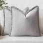 MIULEE Boho Linen Fringe Decorative Throw Pillow Covers Light Grey 20x20 | Set by MIULEE