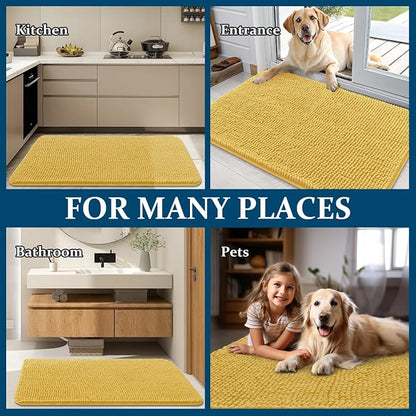 OLANLY Dog Door Mat for Muddy Paws 47x32, Super Absorbent Chenille Mud Mat | - Image 8