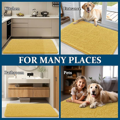 OLANLY Dog Door Mat for Muddy Paws 48x30, Super Absorbent Chenille Mud Mat | - Image 8