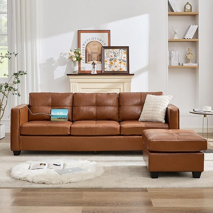 TYBOATLE Brown Sofa Couch Sectional Couches - Image 8