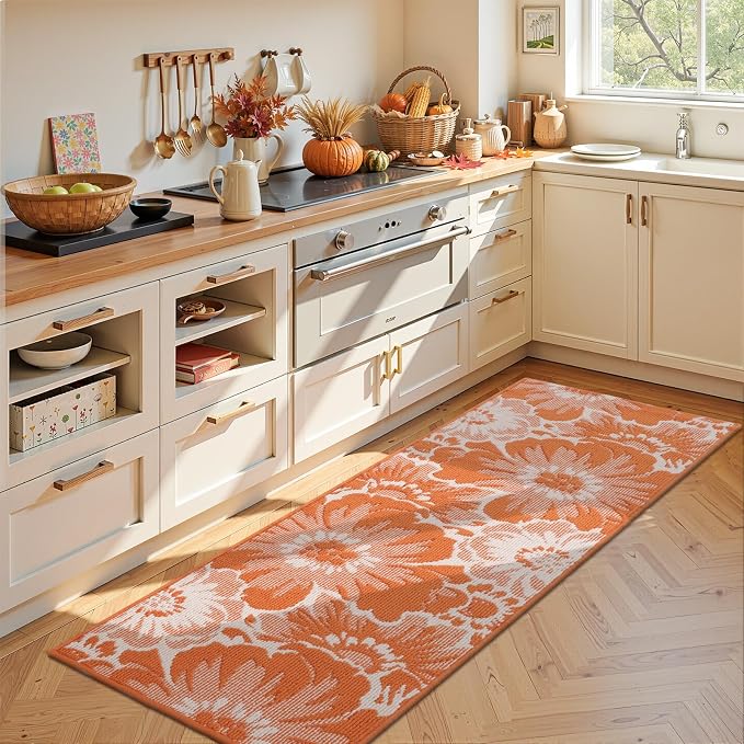 Findosom Fall Washable Runner Rug 2x3, Non Slip High-Low Textured Floral Small - Image 7