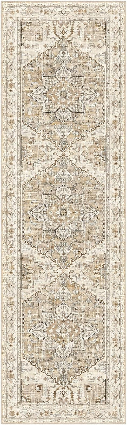 Yamaziot Washable Runner Rug, 3x10 Non-Slip Boho Hallway Kitchen Rug | Stain - Image 3