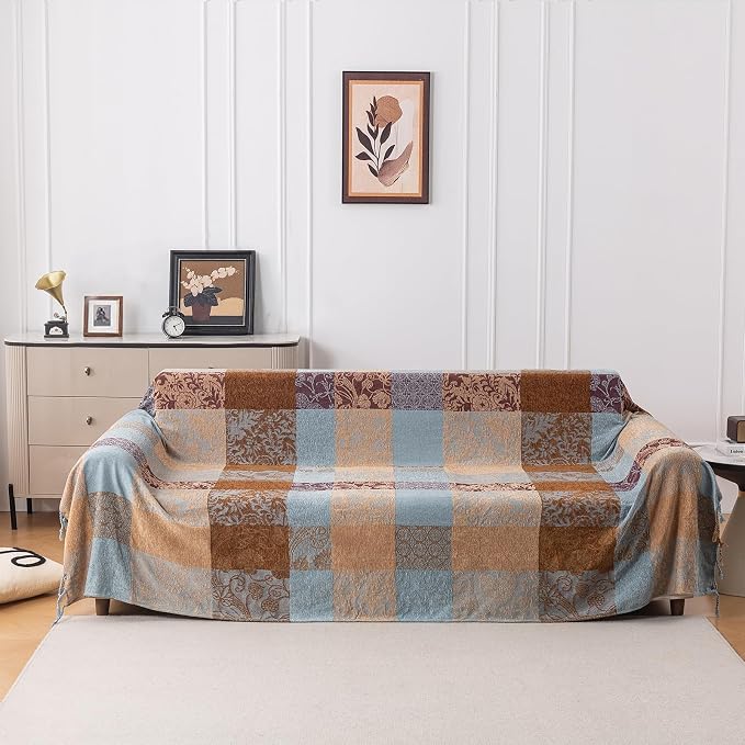 Bohemian Chenille Throw Blanket, Boho Jacquard Tassels Cover - Image 7
