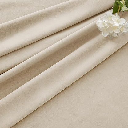 MIULEE Velvet Curtains 50W x 84L 2 Panels Beige Blackout Curtains | Luxury - Image 7