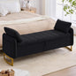 66" End of Bed Bench King Size, Teddy Boucle Storage Bench by Aemeios