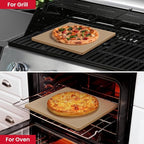 Unicook Pizza Stone for Oven and Grill, 11 Inch Square Baking Stone for Bread, Small Cordierite Oven Grill Pizza Pan, Thermal Shock Resistant, Including Dough Scraper