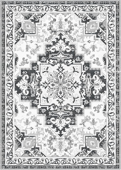 Rugflix 6x9 Area Rugs for Living Room, Washable Light Grey Large Rug | Machine - Image 9