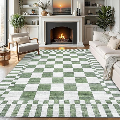 GarveeHome Checkered Rug 4x6 Area Rugs by GarveeHome