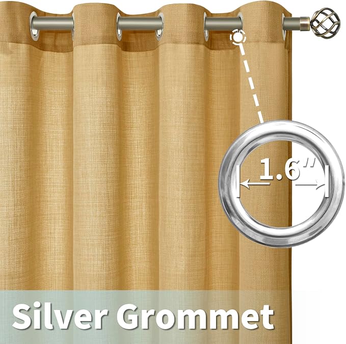 Semi Sheer Linen Curtains 90 Inch - Image 4