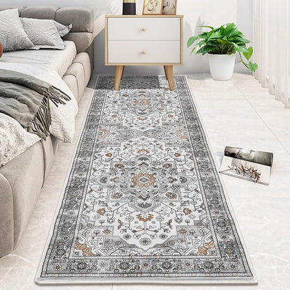 HEBE Hallway Runner Rug 2'x6', Washable Non Slip Kitchen Rug Runner | Soft Boho - Image 7