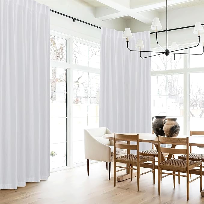 RYB HOME Farmhouse Boho Linen Sheer Curtains 90 inches Long - Image 7