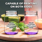 DISCOUNT PROMOS 50 Decorating Mason Jars Set, 12 oz. - Customizable Text, Logo - Canning, Aluminum Lid - Purple