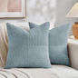 Fancy Homi Set of 2 Light Blue Euro Decorative Throw Pillow Covers 28x28 Inch by Fancy+Homi