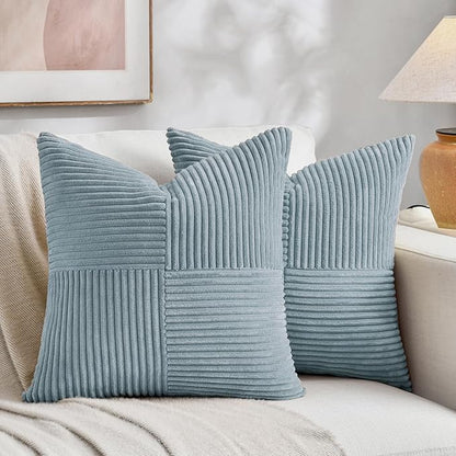 Fancy Homi Set of 2 Light Blue Samll Decorative Throw Pillow Covers 14x14 Inch by Fancy+Homi
