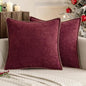 MIULEE Decorative Couch Throw Pillow Covers 18x18 Inch Burgundy Red 2 Pack | by MIULEE