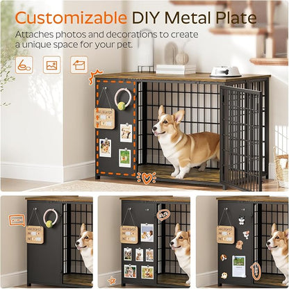 YATINEY Foldable Dog Crate Furniture, Dog Crate - Image 4