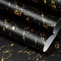 FunStick Thick Black and Gold Marble Contact Paper by FunStick