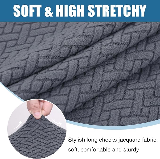 Smiry Waterproof Couch Cushion Covers, Stretch Jacquard Thick Sofa Cushion - Image 7