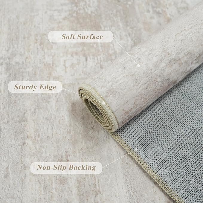 2x6 Washable Runner Rug for Kitchen: Easy-Clean Stain Resistant Carpet for - Image 5