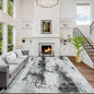 2'6''x8' Runner Rugs Washable Rug: Modern Abstract Black White Grey Carpet | by GENTDRIZZ