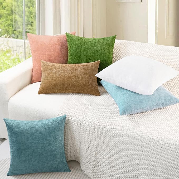 CaliTime Decorative Throw Pillow Covers 24 X 24 Inches Light Blue Grey | Pack - Image 4