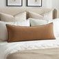MIULEE Decorative Linen Lumbar Pillow Cover 14x36 Inch Brown | Fall Autumn Boho by MIULEE