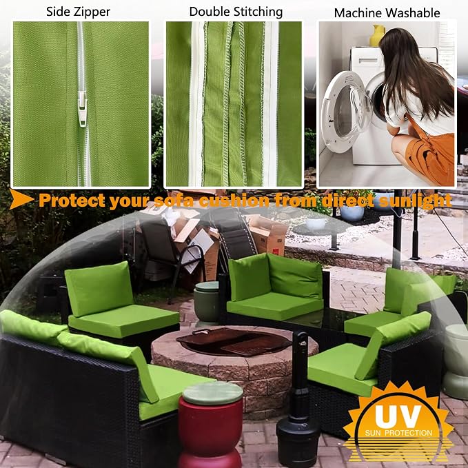 Sqodok Outdoor Cushion Covers 21x19 inch, Wicker Chair - Image 5