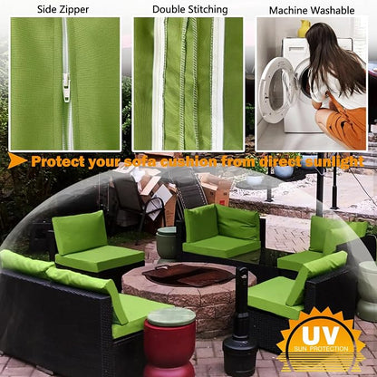 Sqodok Patio Cushion Cover 24x24 inch, Outdoor Seat Cushion Slip Cover - Image 5