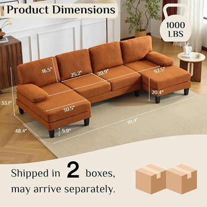 Karl home 110" U-Shape Sectional Couches - Image 2