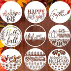 Fall Stencils 12” Hello Pumpkin Stencil Thanksgiving Stencils Autumn Gather Happy Harvest Drawing Templates for Painting on Wood Sign Doormats Door Hanger Pillow Cover