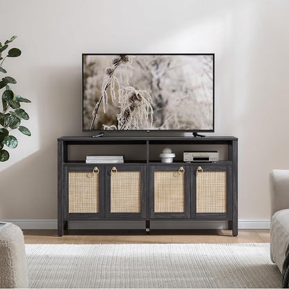 SICOTAS Rattan TV Stand for Television up to 120 Inch - Image 3
