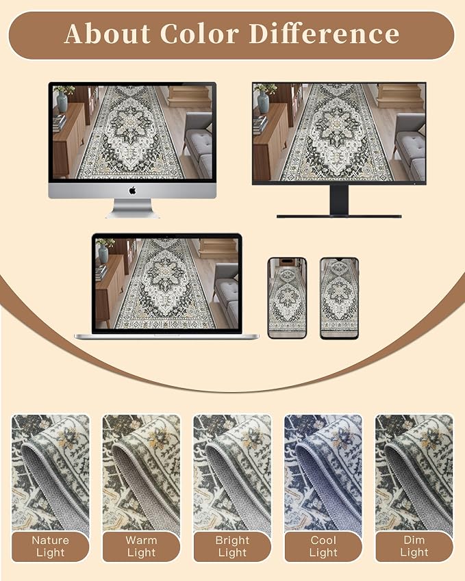 Madane Washable Area Rug 2x3 Small Entryway Rugs Non-Slip, Low Pile Floor Carpet - Image 9