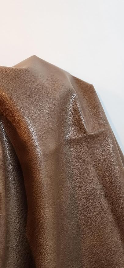 Walnut Brown Soft Faux Leather Fabric PU Leather by The Yard Synthetic Pleather - Image 3