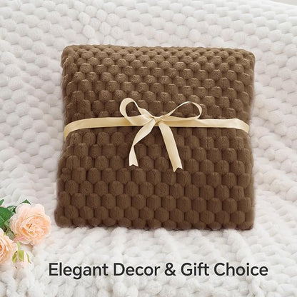 BEDELITE Brown Twin Blanket for Couch, Soft Cozy Gifts for Women, 60 * 80 | 3D - Image 4