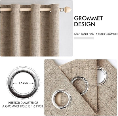 MIULEE 100% Blackout Linen Curtains - Image 4