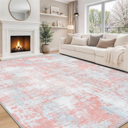 Aelenmu 9x12 Area Rugs for Living Room Bedroom Dining Room Washable Pink | Soft by Aelenmu