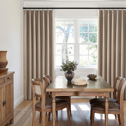 MIULEE Copper Brown Pinch Pleated 100% Blackout Linen Curtains 40x63 Inches | - Image 7