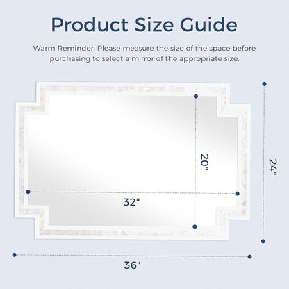 Tanmicoshomy 24 x 36 Inch White Bathroom Mirrors - Image 3