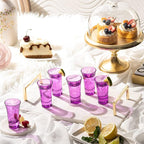 M&N HOME Purple Shot Glasses, 2 Oz Set of 6, Whiskey, Tequila, Cocktail, Round Glasses for Vodka, Spirits & Liquors