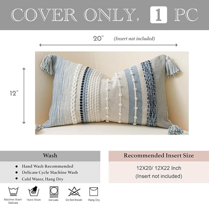 Decorative Lumbar Throw Pillow Cover 12x20 Coastal Blue Accent Cushion - Image 7