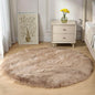 Goolela Beige Round Rug 4ft Fluffy Sheepskin Faux Fur Rug by Goolela