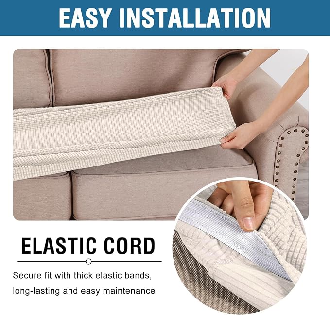H.VERSAILTEX Super Stretch Individual Seat Cushion Cover Sofa Covers Couch - Image 5