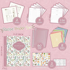 Lanpn Recipe Binder 8.5x11 3 Ring Kit, Blank Organizer Recipe Binder Waterproof Cookbook to Write in Your Own Recipes with 60 Plastic Sleeves,116 Recipes, Dividers,Labels & Stickers, Pink