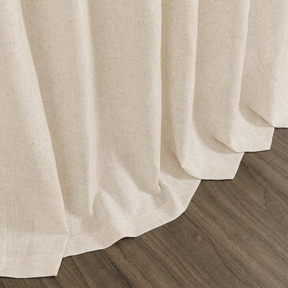 Cream Beige Linen Curtains for Living Room 105 Inches Long Light Filtering Semi - Image 9