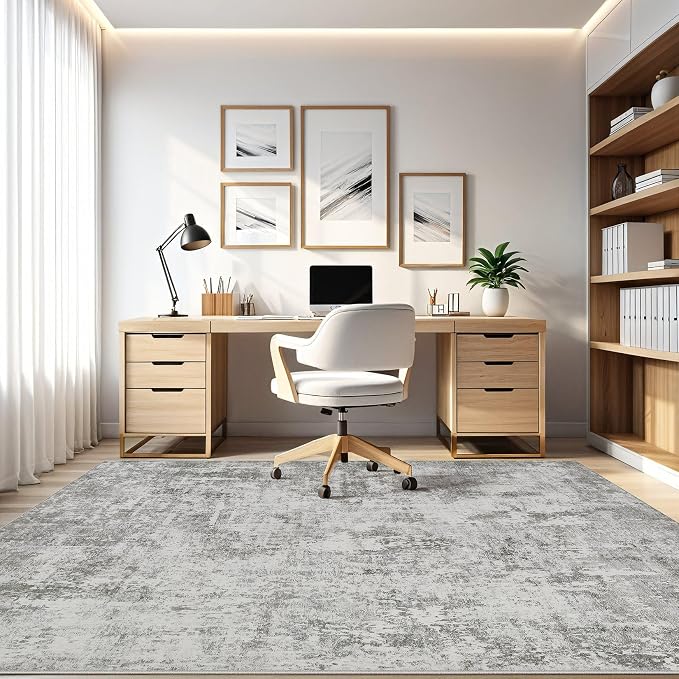 LOONGRUG 9x12 Area Rug Washable Large Neutral Modern Living Room Rugs | - Image 8