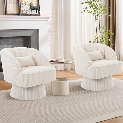 Garvee Ultra-Plush Swivel Accent Chair, 360° Barrel Lounge Chair - Image 7