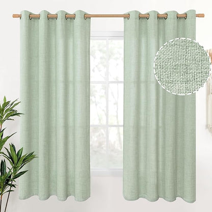YoungsTex Sage Green Curtains 63 Inch Length 2 Panels by YoungsTex