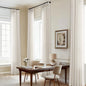 105 Inch Extra Long Curtains Linen Pinch Pleated Cream Semi Sheer | Light by DUKIYO